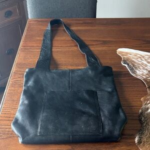 HOBO International Vintage Black Leather Shoulder Bag